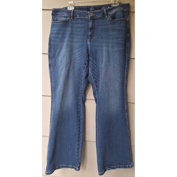 J. Jill Denim Modern Slim Boot Cut Jeans Blue Size 18 P Short Cotton Stretch - Picture 1 of 10